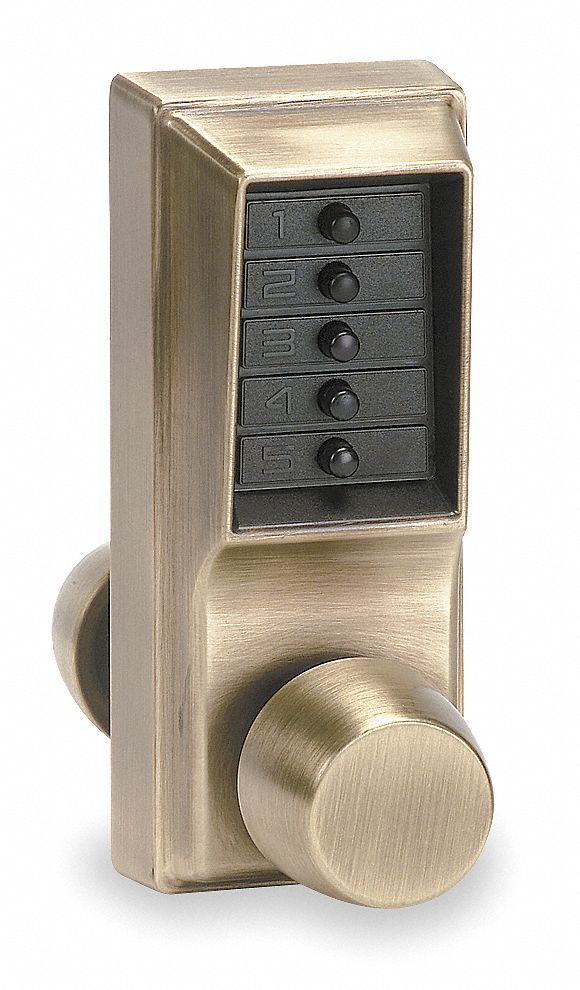 Pushbutton Access Control, Knob, Brass