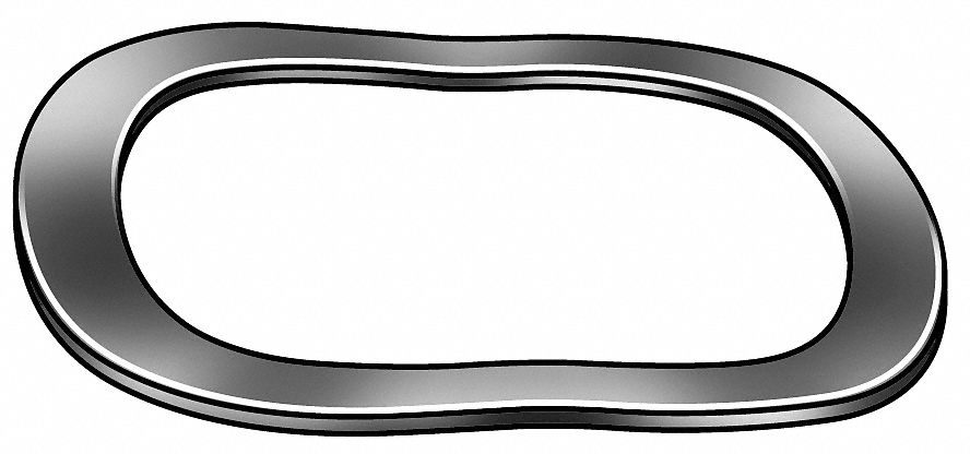 Disc Spring, Wave, Steel, 0.459 In, PK 25
