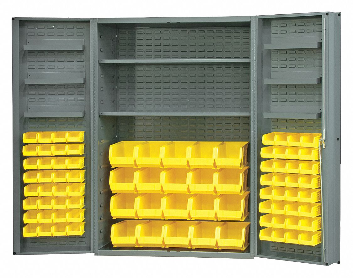 Bin & Drawer Cabinet, Assembled, 84 Bins