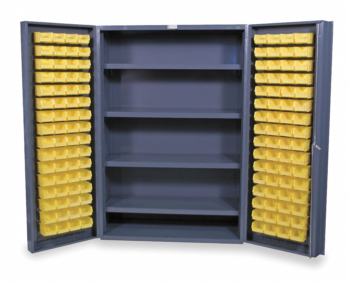 Bin & Drawer Cabinet, Assembled, 128 Bins