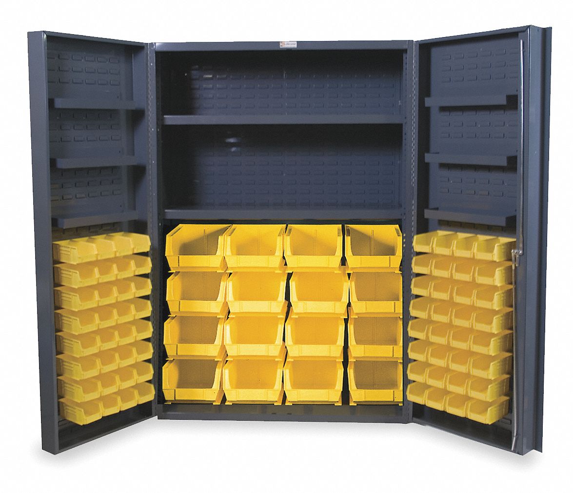 Bin & Drawer Cabinet, Assembled, 64 Bins