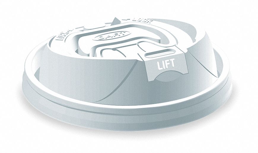 Lid, Plastic, White, PK1000