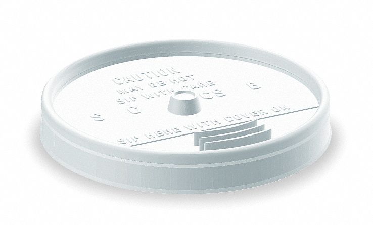 Lid, Plastic, White, PK1000