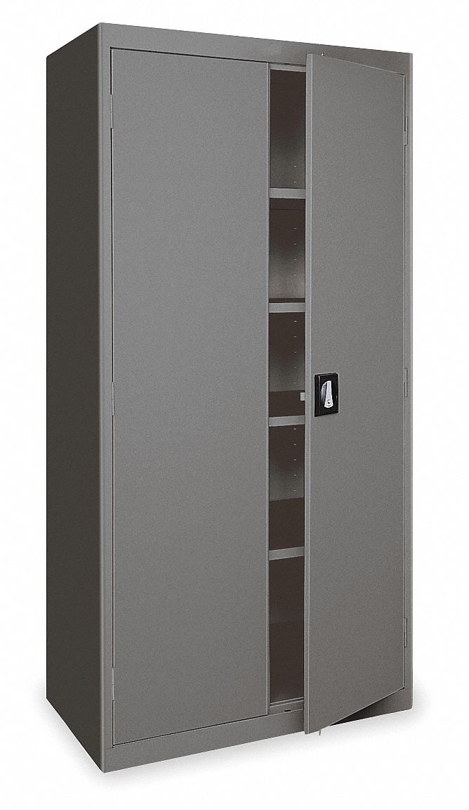 Storage Cabinet, H 78, W36, D24, Charcoal