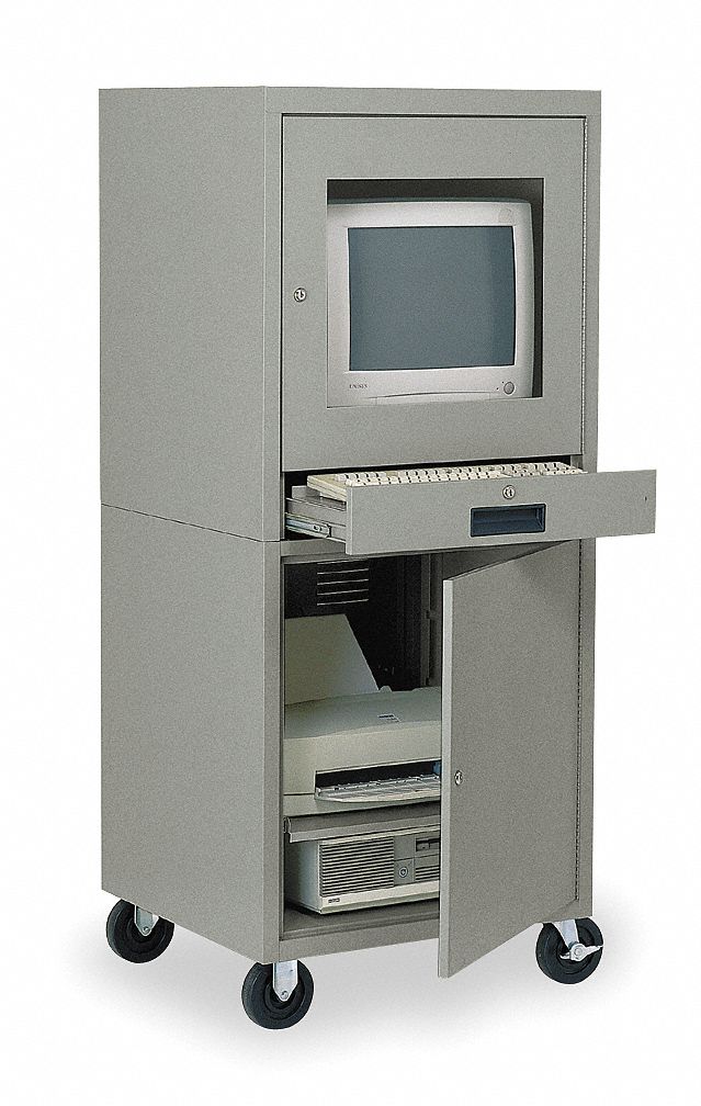 Computer Cabinet, H 59 1/2 In, D 22 1/2 In