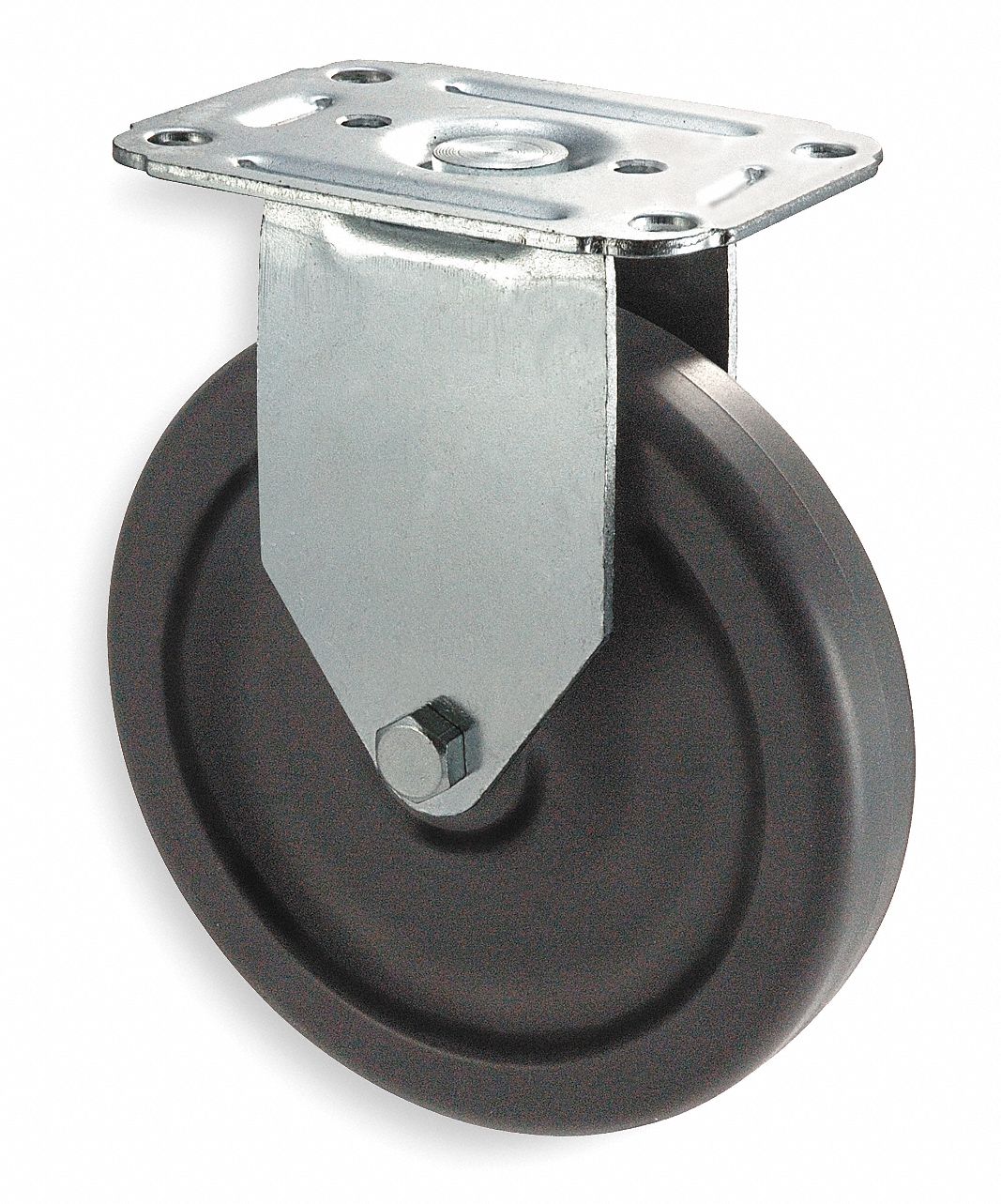 Rigid Plate Caster, 125 lb, 3 In Dia