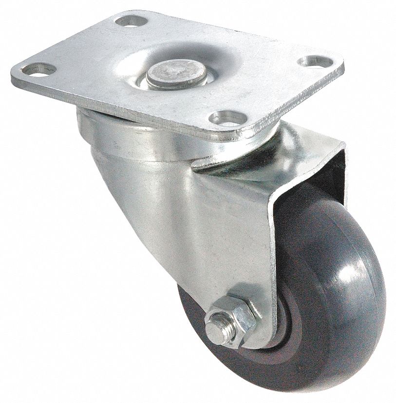 Swivel Plate Caster, 300 lb, 3 In Dia