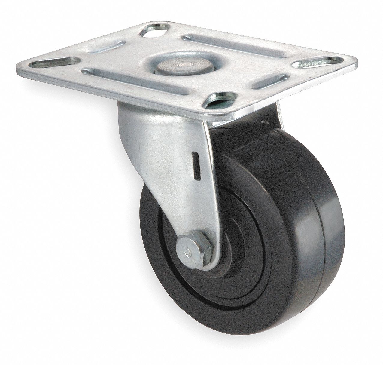 Swivel Plate Caster, 125 lb, 3 In Dia