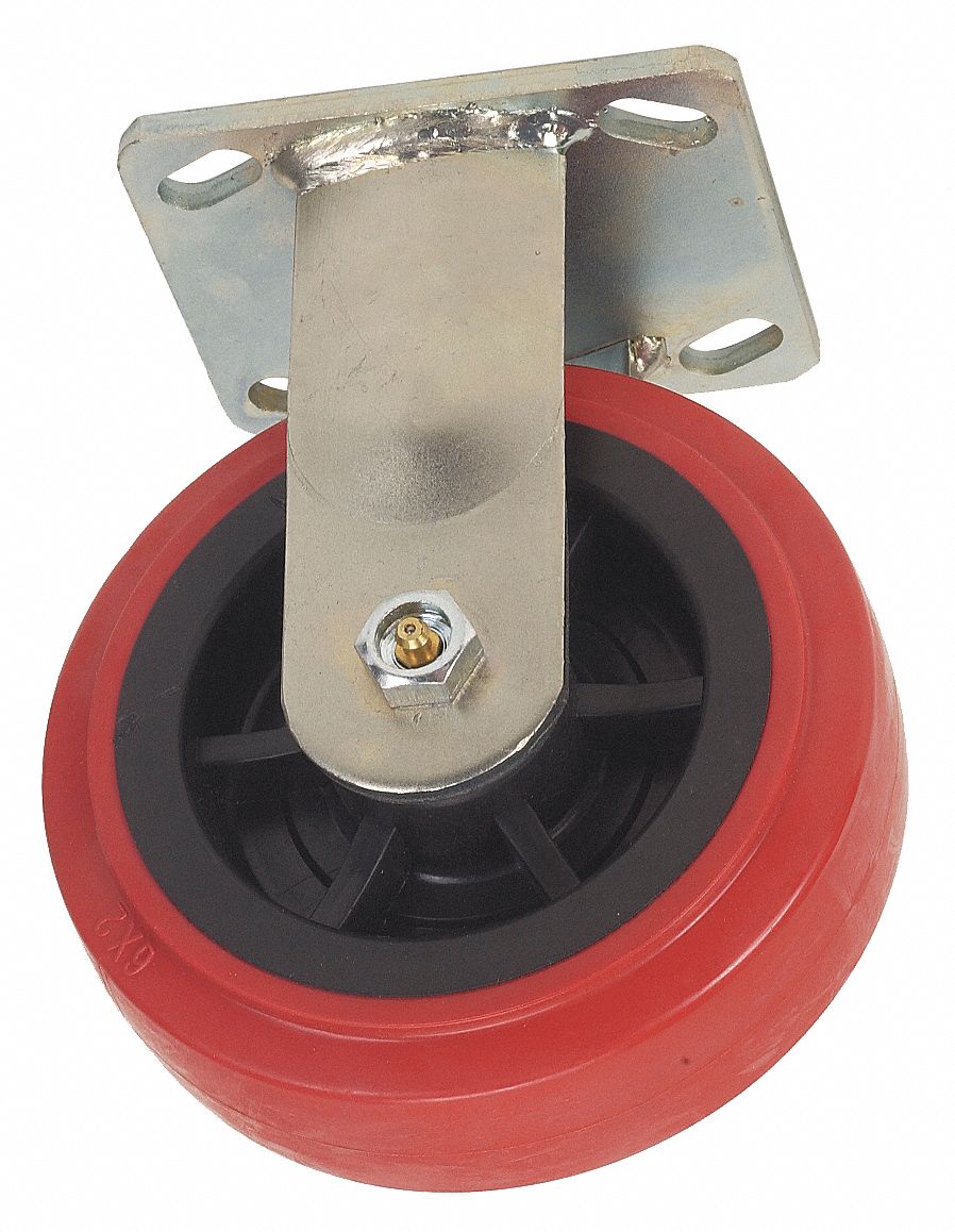 Rigid Plate Caster, 750 lb, 5 In Dia