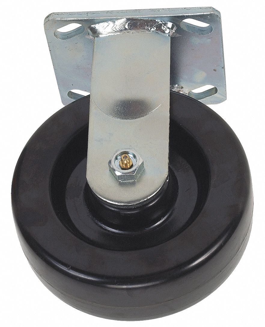 Rigid Plate Caster, 1200 lb, 6 In Dia