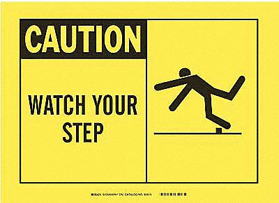Caution Sign, 10 x 14In, BK/YEL, ENG, SURF