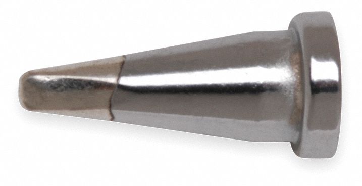 Solder Tip, Chisel, 0.063 In/1.6 mm
