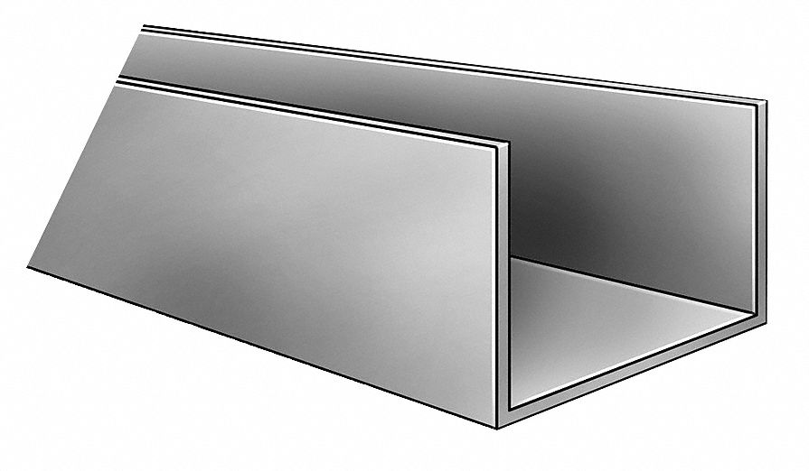 U Channel, PVC, 0.787 Leg, 0.098 In T, 5 Ft