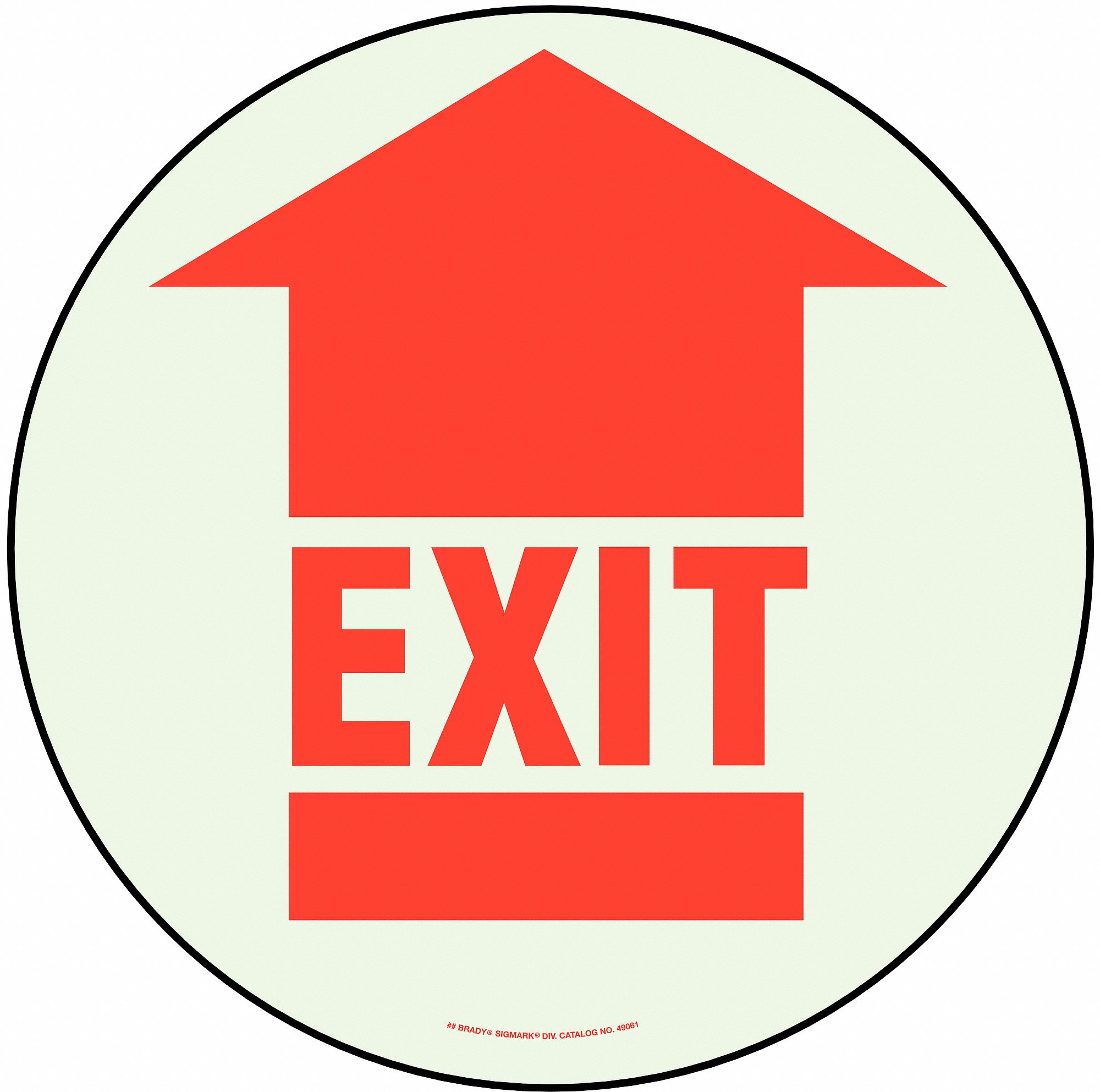 Exit Sign, 17 x 17In, R/WHT, Exit, ENG, FL