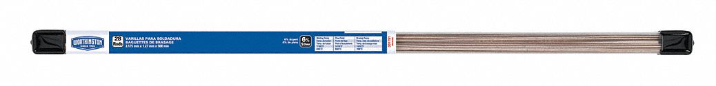 Brazing Alloy Rod, Copper, 1 lb, 1/8x20 In