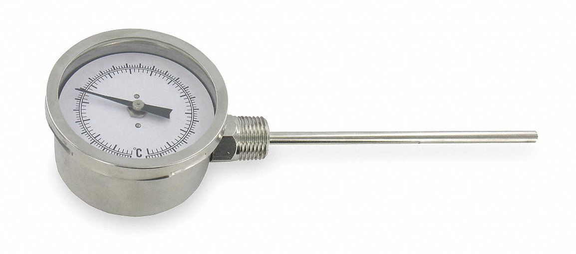Bimetal Thermom, 3 In Dial, 50 to 400F