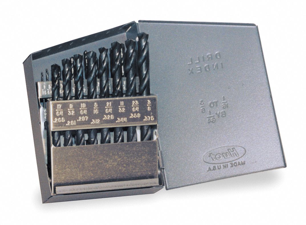 Screw Mach Drill Set, Aircraft, 21 PC, HSS