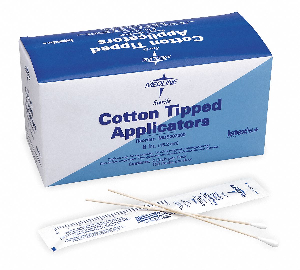 Cotton Tip Applicator, Length 6 In, Pk 200