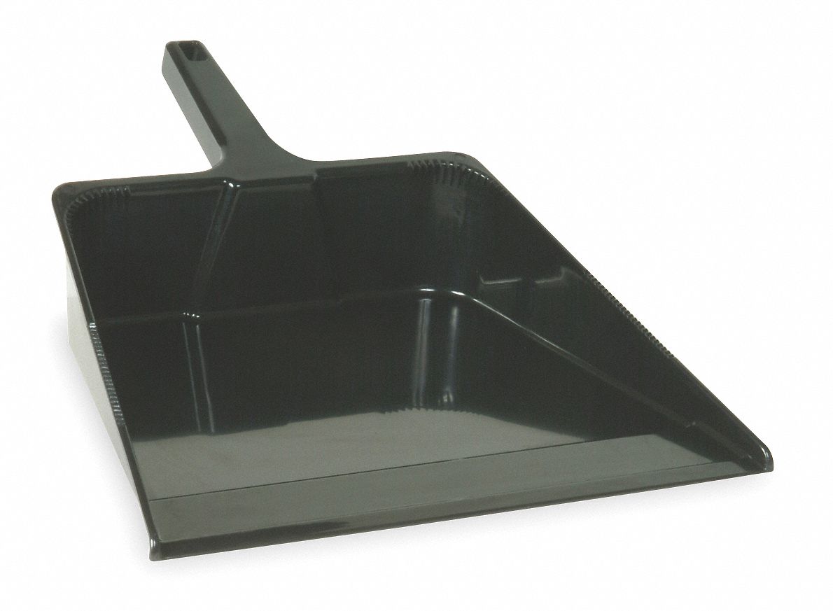 Hand Held Dust Pan, Plastic, 16 In W, Black