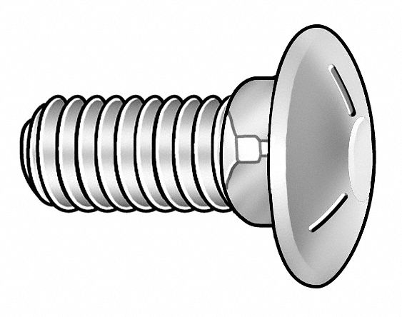 Carriage Bolt, 5/16-18x3 1/2 L, Pk50