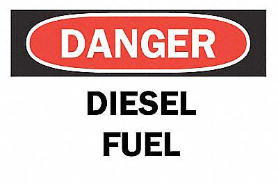 Danger Sign, 3-1/2 x 5In, R and BK/WHT, ENG