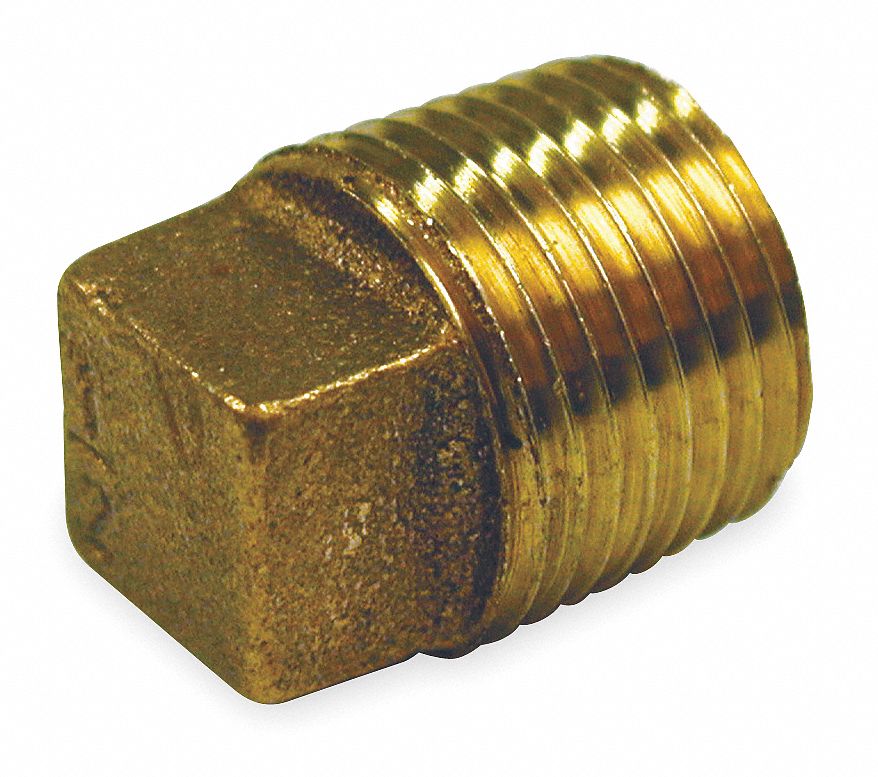 Cored Plug, Red Brass, 1/2 In, 150 PSI