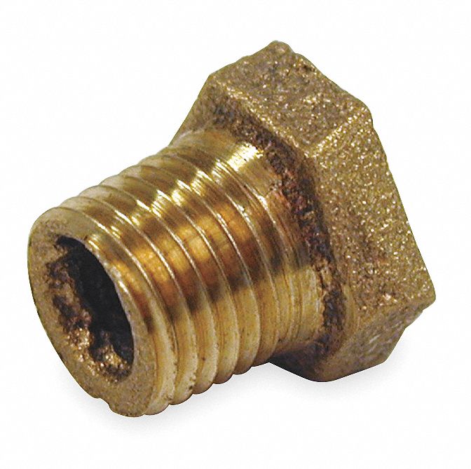 Hex Bushing, Red Brass, 1/2 x 1/4 In