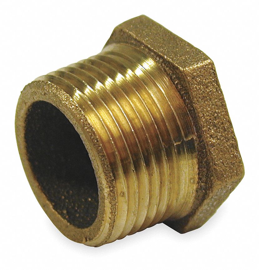 Hex Bushing, Red Brass, 1 x 3/4 In