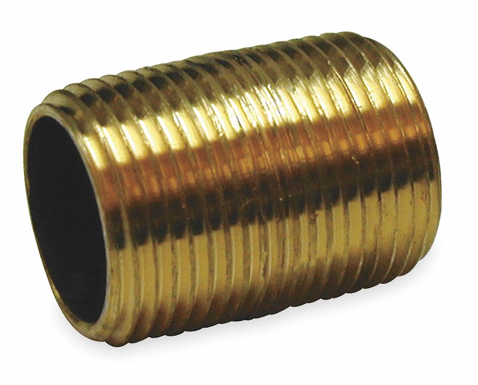 Nipple, Red Brass, 1/4 x Close, Threaded