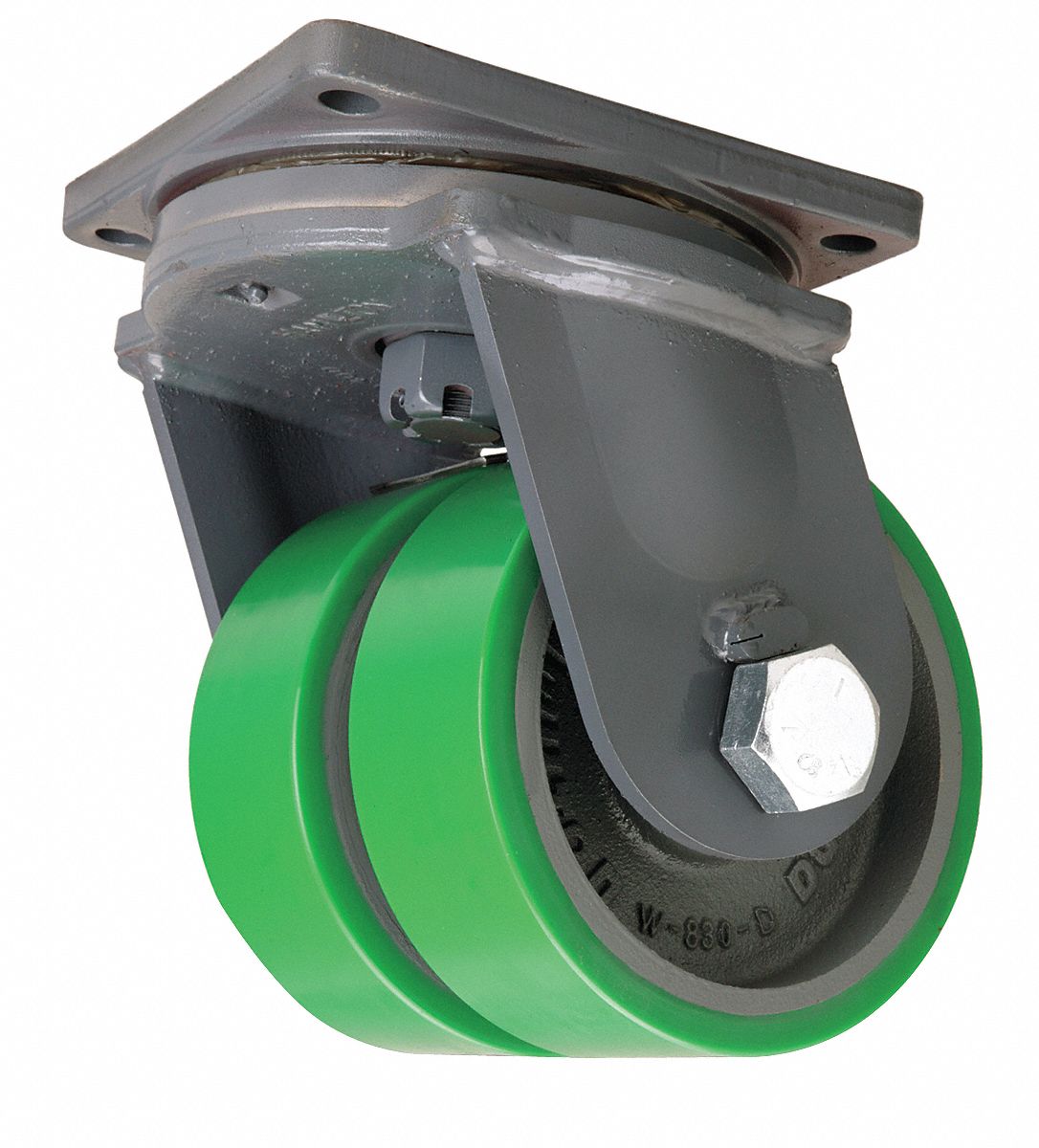 Dual Whl Swvl Cstr, 5000 lb, 8 In, Urethane