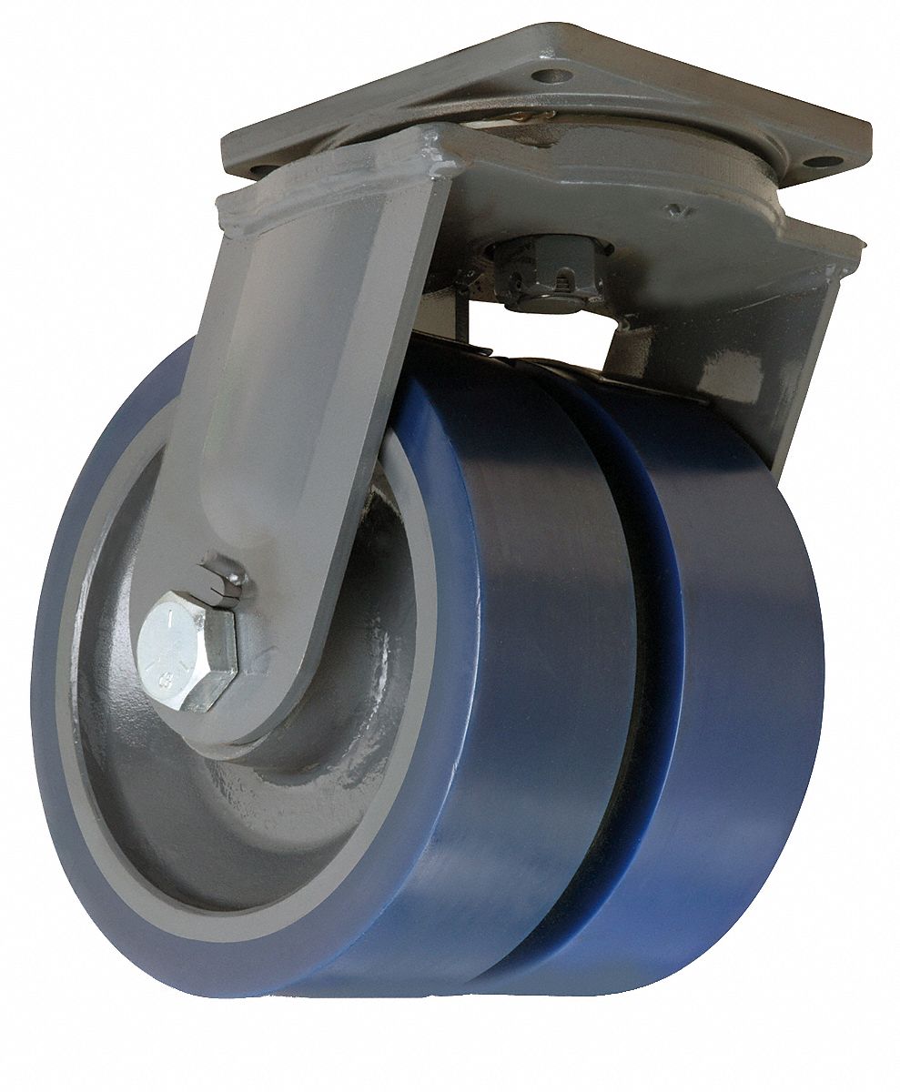 Dual Whl Swvl Cstr, 12, 000 lb, 12 in, Ureth