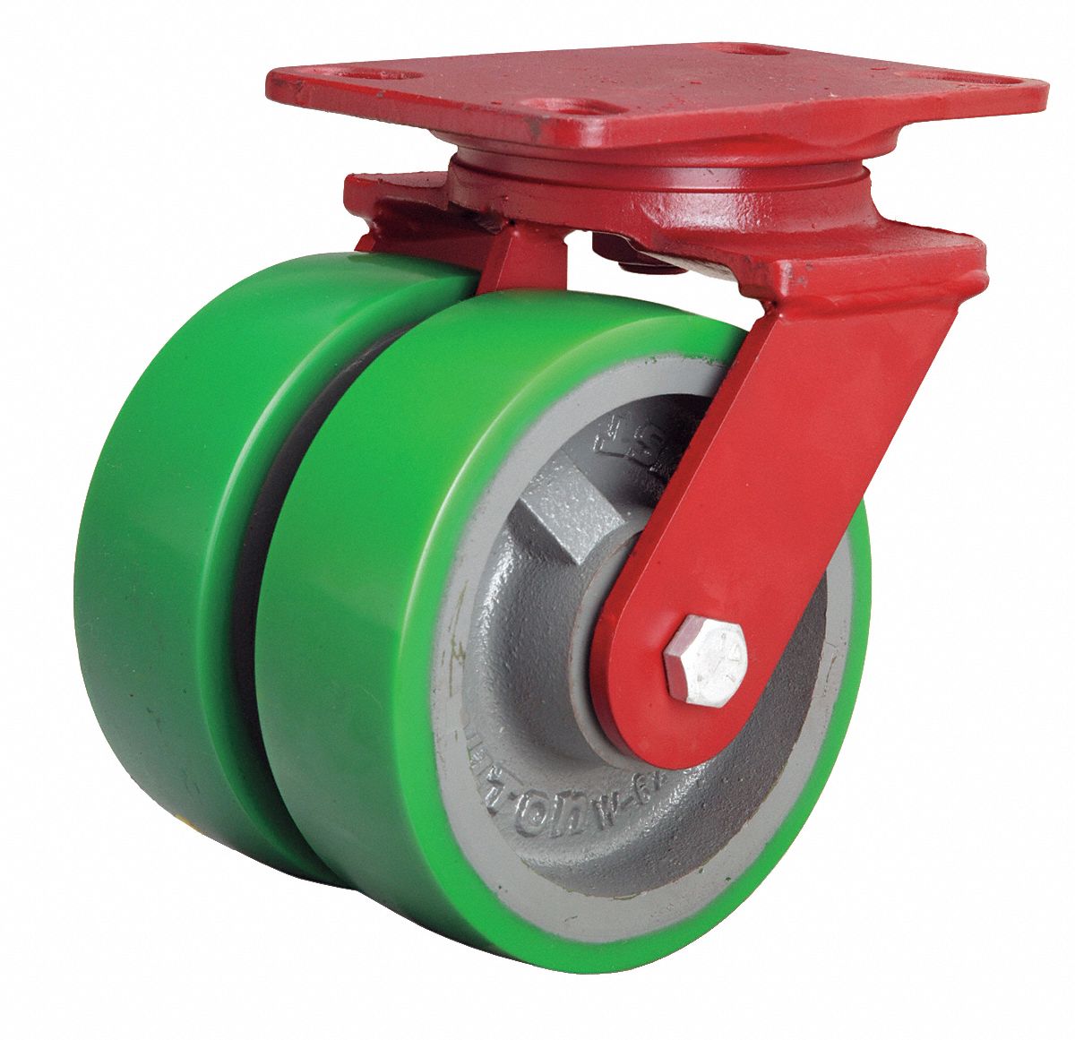 Dual Whl Swvl Cstr, 2000 lb, 6 In, PUreth