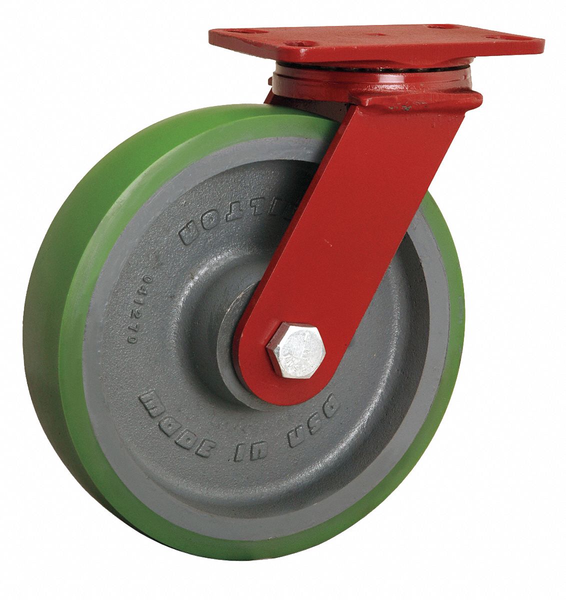 Swivel Plate Caster, 2200 lb, 10 In Dia