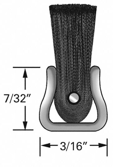 Strip Brush, 72 In L, Overall Trim 2 In