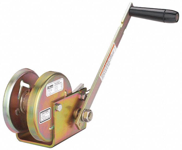 Hand Winch, Spur Gear, w/Brake, 1000 lb.