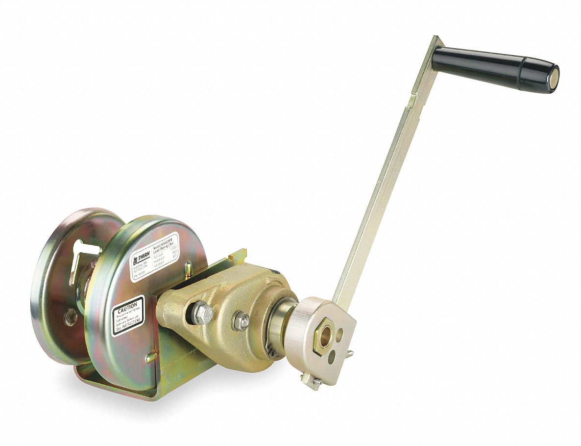 Hand Winch, Spur Gear, w/Brake, 2000 lb.