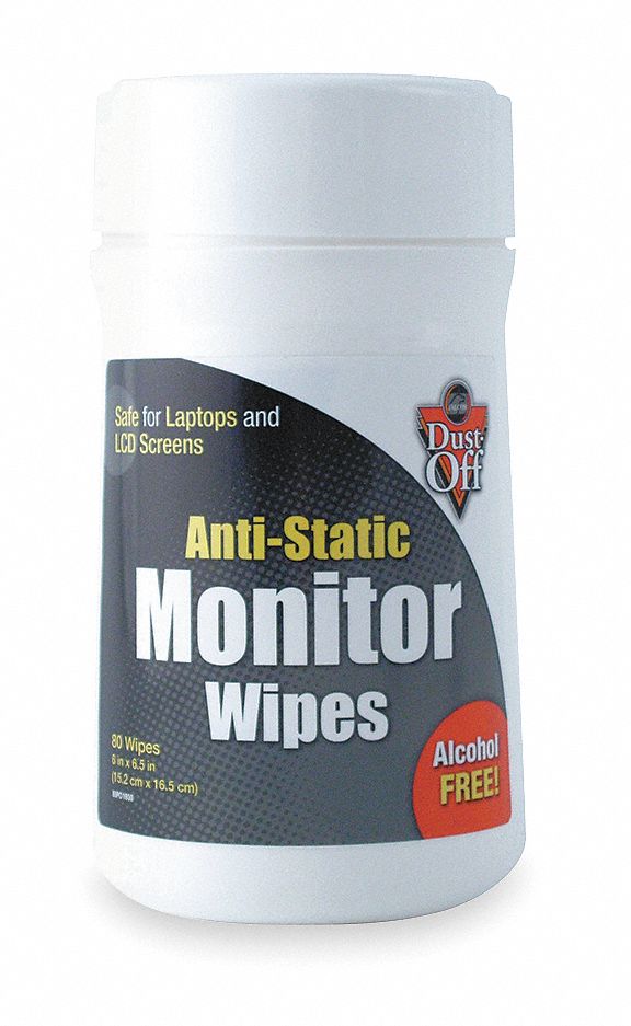Monitor Wipes, Tub, 7Hx4W In