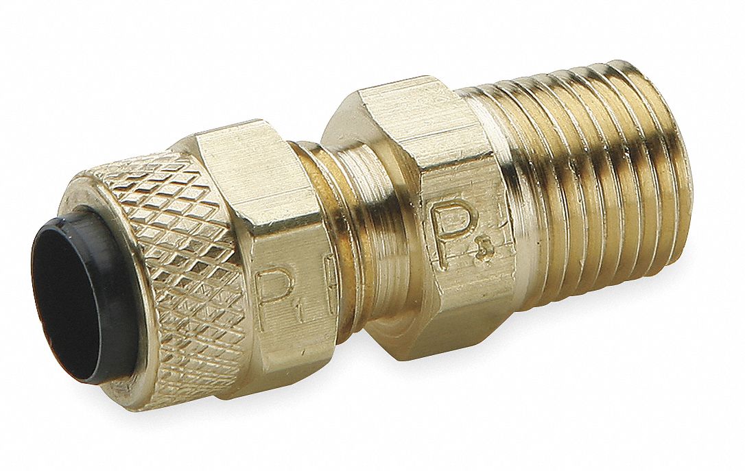 Male Connector, 3/8 In, Brass, 150 PSI, PK10