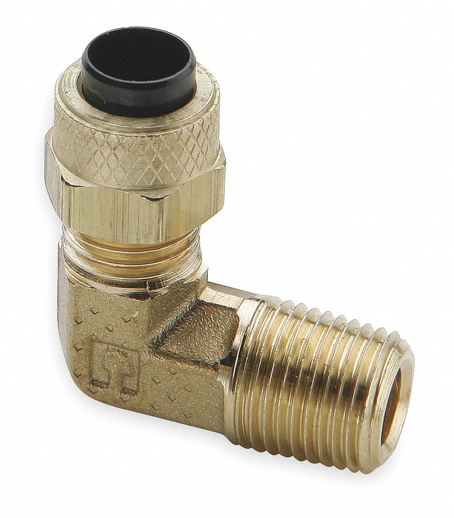 Male 90Deg Elbow, 1/4 In, Br, 150 psi, PK 10