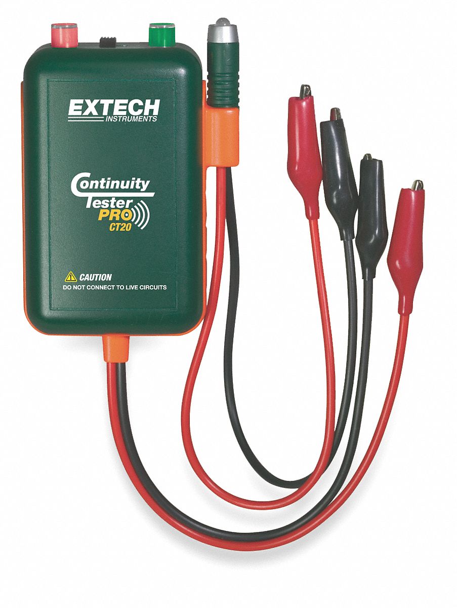 Continuity Tester, 9V, 9 In Test Leads
