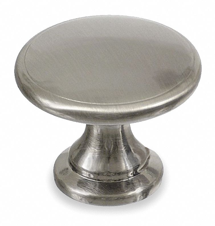 Round Cabinet Knob, Steel, 1 3/4 In L