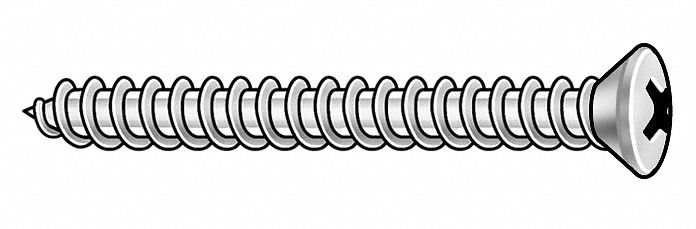 Metal Screw, Oval, #6, 3/4 In L, PK100