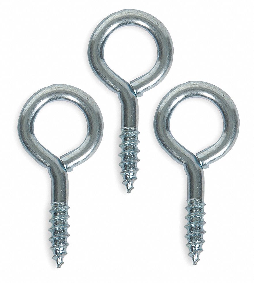 Screw Eye, Type Large Eye, Steel, PK 20