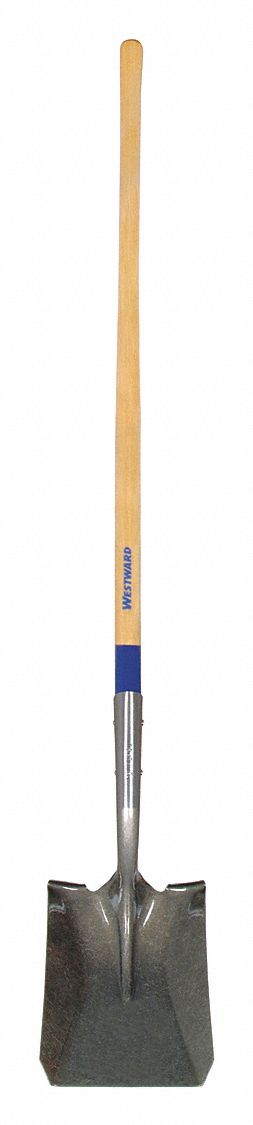 Square Point Shovel, 48 In.Handle, 14 ga.