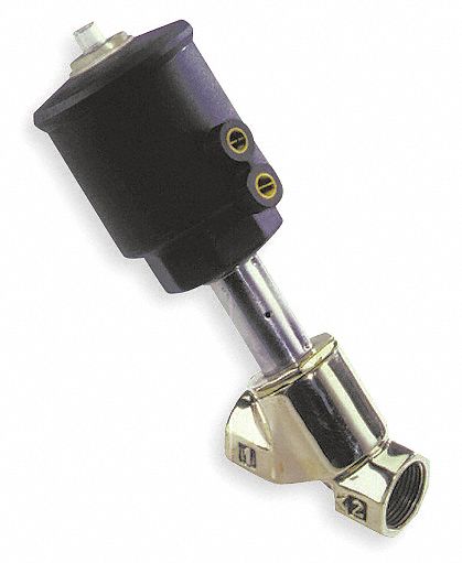 Angle Body Piston Valve, Bronze, NC, 1.5 In