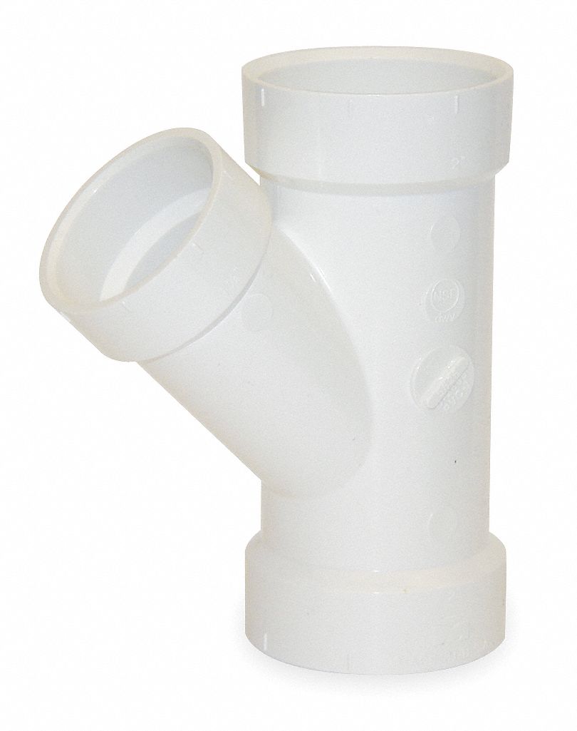 Reducing Wye, 6 x 6 x 4 In, Hub, PVC