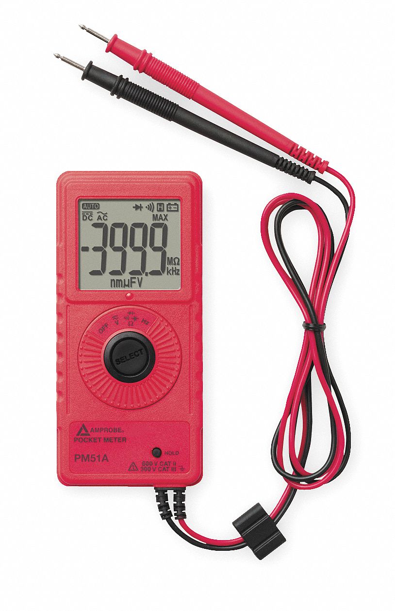 Pocket Digital Multimeter, 600V, 40 MOhms