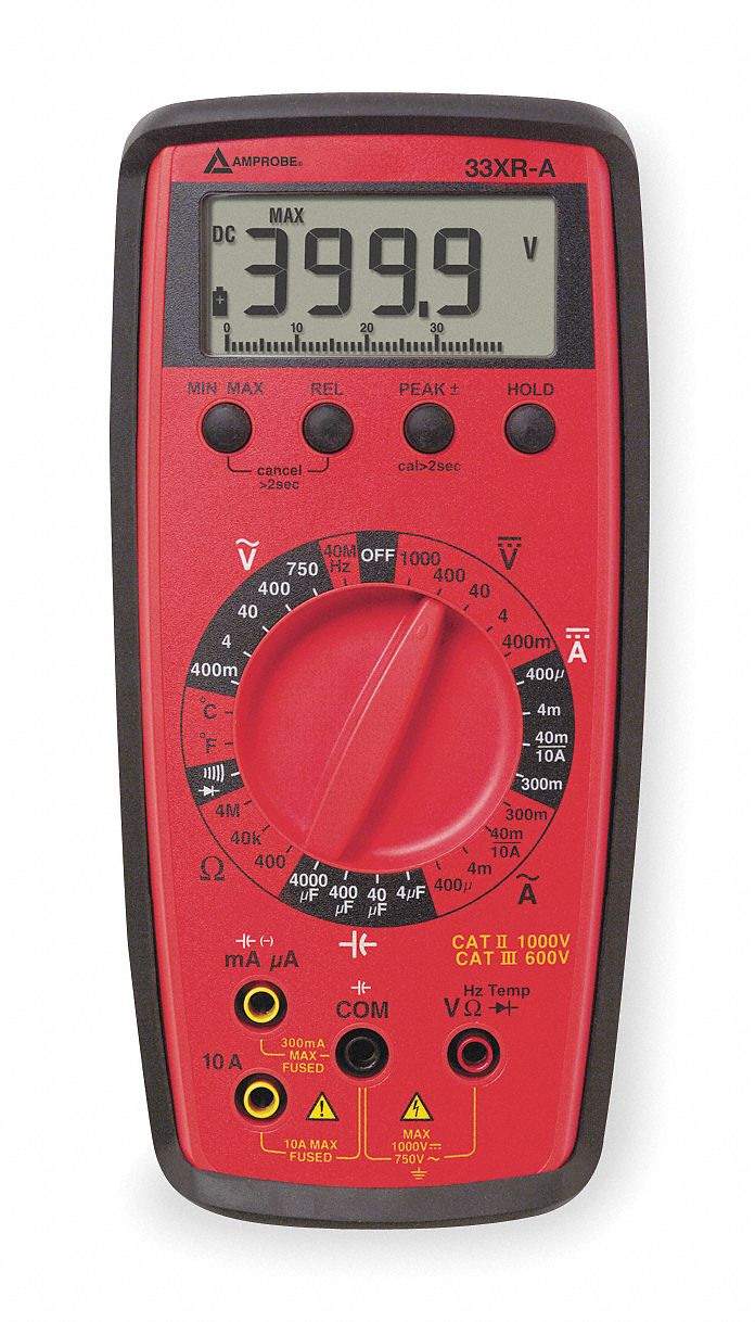 Digital Multimeter, 750V, 10A, 4 MOhms