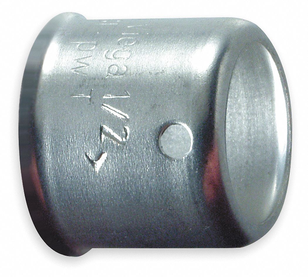 Sleeve, Press, PEX, 1/2 In, Stainless Steel