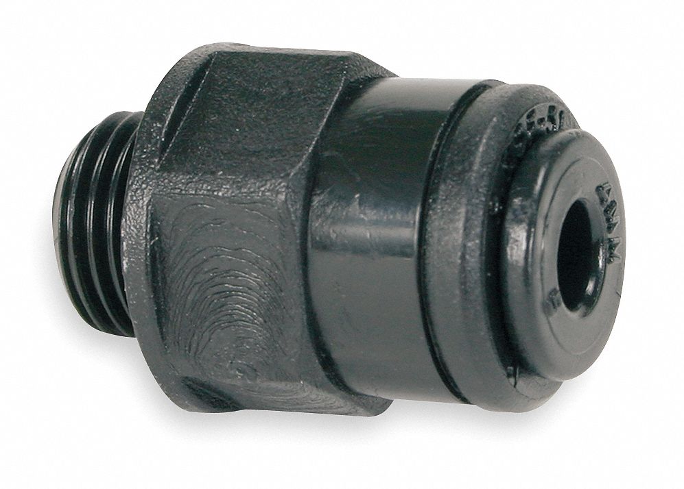 Male Connector, 10mm Tube OD, Black, PK 10